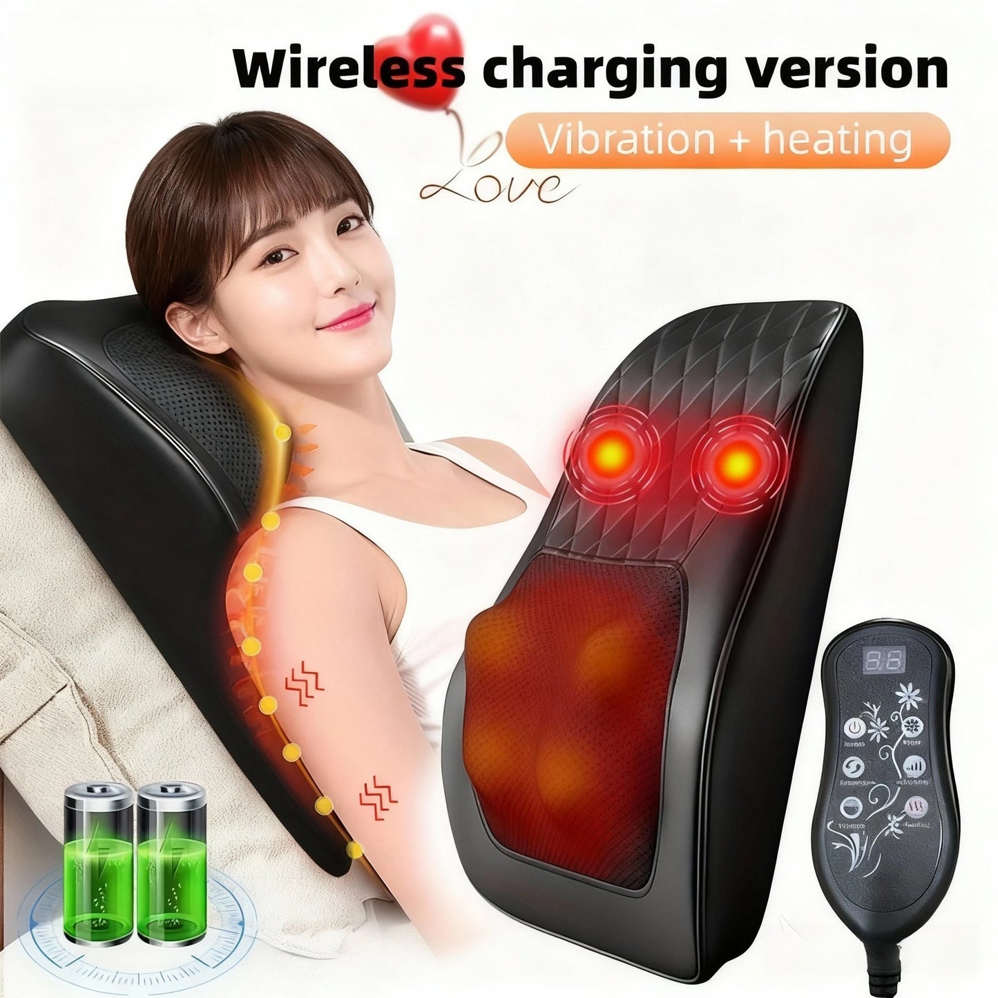 Manufacturer Direct Electric Shiatsu Head Neck Cervical Ttraction Body Massager Car Back Pillow with Heating Vibrating Massage D