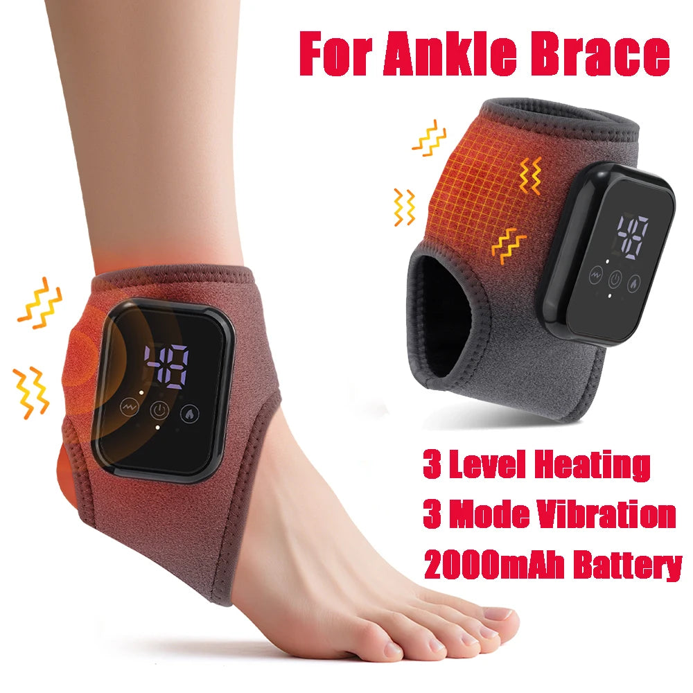 Heating Ankle Massage Belt Electric Hot Compress Vibration Massage Hand Wrist & Foot Ankle Guard Band Carpal Wrap Support Brace