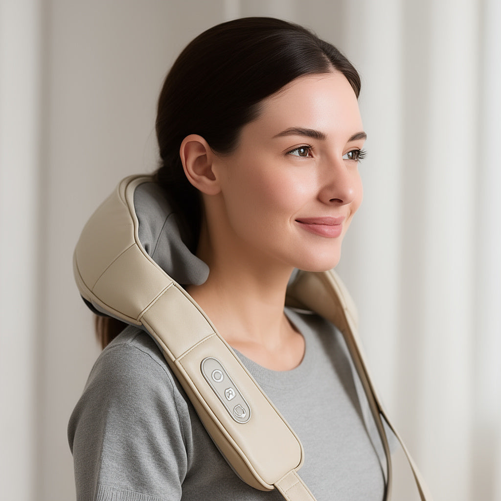Foreverlily 26W Brushless Motor Neck And Shoulder Massager Wireless Shoulder And Back Kneading Massage Shawl Neck masajeador